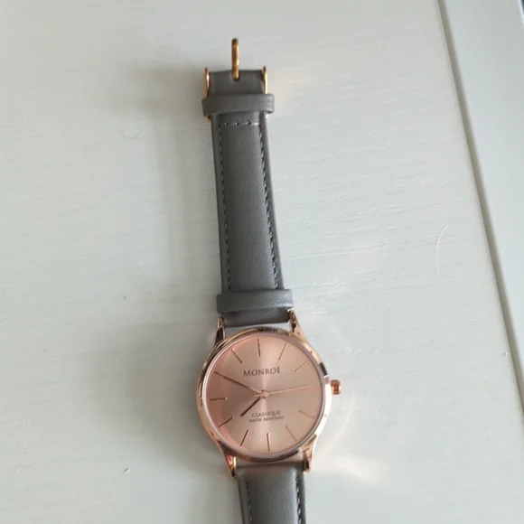 monroe | Accessories | Monroe Gray Leather And Rose Gold  display picture 1